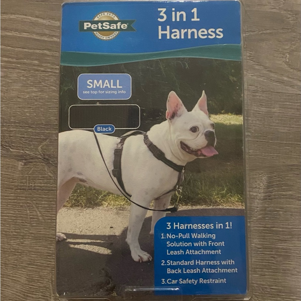 New PetSafe 3-in-1 No Pull Dog Harness Small Black | Adjustable Reflective - Picture 2 of 4